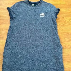 Roots navyish blue “salt and pepper” patterned sweat dress sz XL